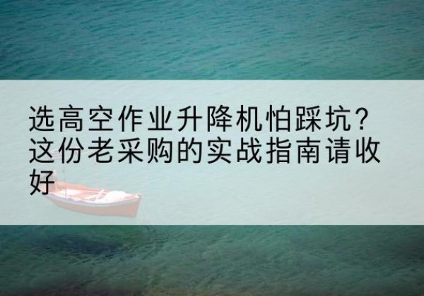 龙井高空作业升降机厂家推荐-选高空作业升降机怕踩坑？这份老采购的实战指南请收好