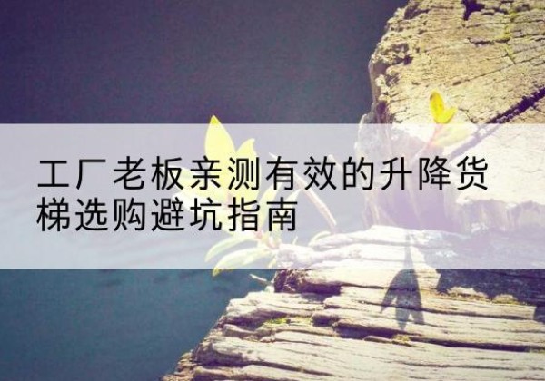 龙井升降货梯怎么选-工厂老板亲测有效的升降货梯选购避坑指南